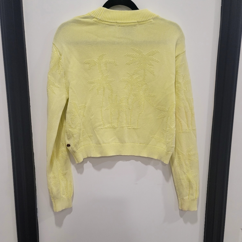 Scotch & Soda Textured Palm Tree Knit Dopamine Dressing Yellow Coastal Chic Xs - Picture 11 of 13